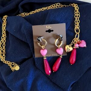 Arden heart earrings and necklace set